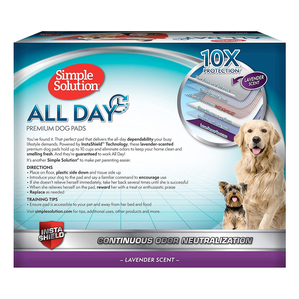 Simple Solution All Day Premium Dog Pads, Lavender Scent, 23" x 24"_thumbnail_0