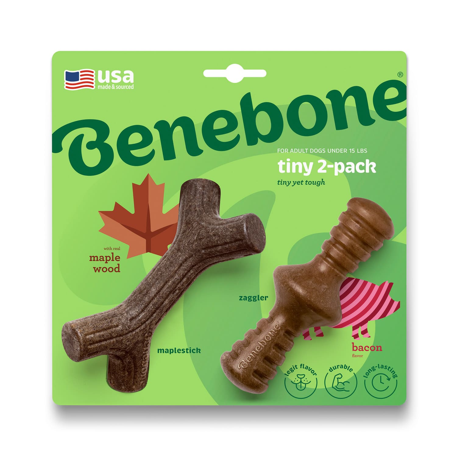 Benebone 2-Pack Maplestick/Zaggler (Tiny) - Bacon_thumbnail_0