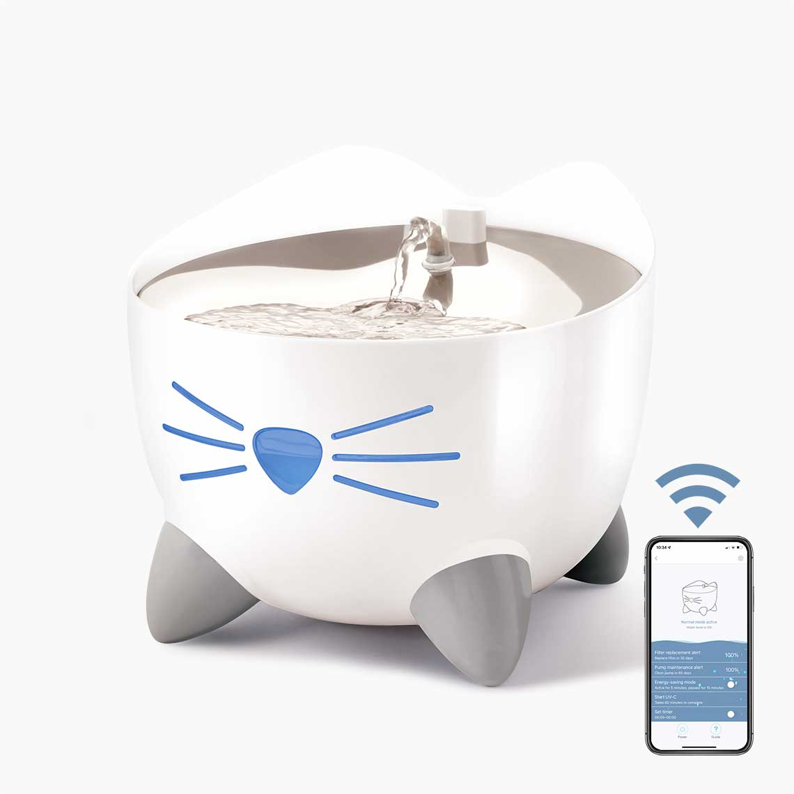 Catit Pixi Smart Fountain with Stainless Steel Top - White/2L_thumbnail_0