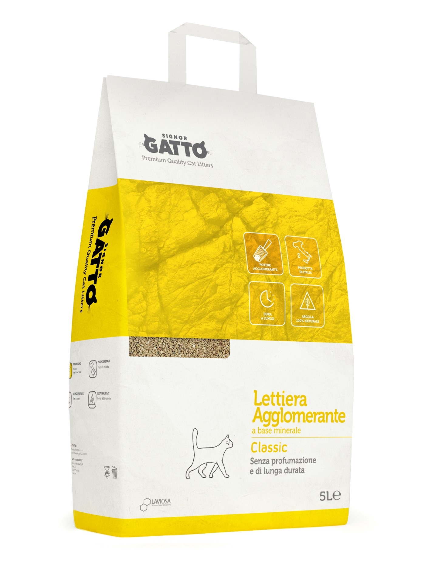 Natural Bentonite Signor Gatto Classic - 5 L (Fragrance Free)
