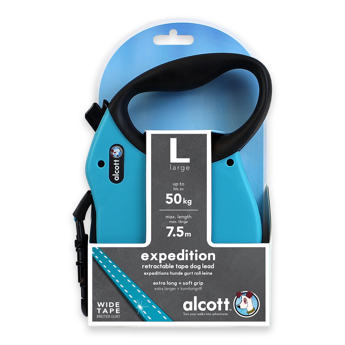 Expedition retractable leash, 7.5 m - Large - Blue_thumbnail_0