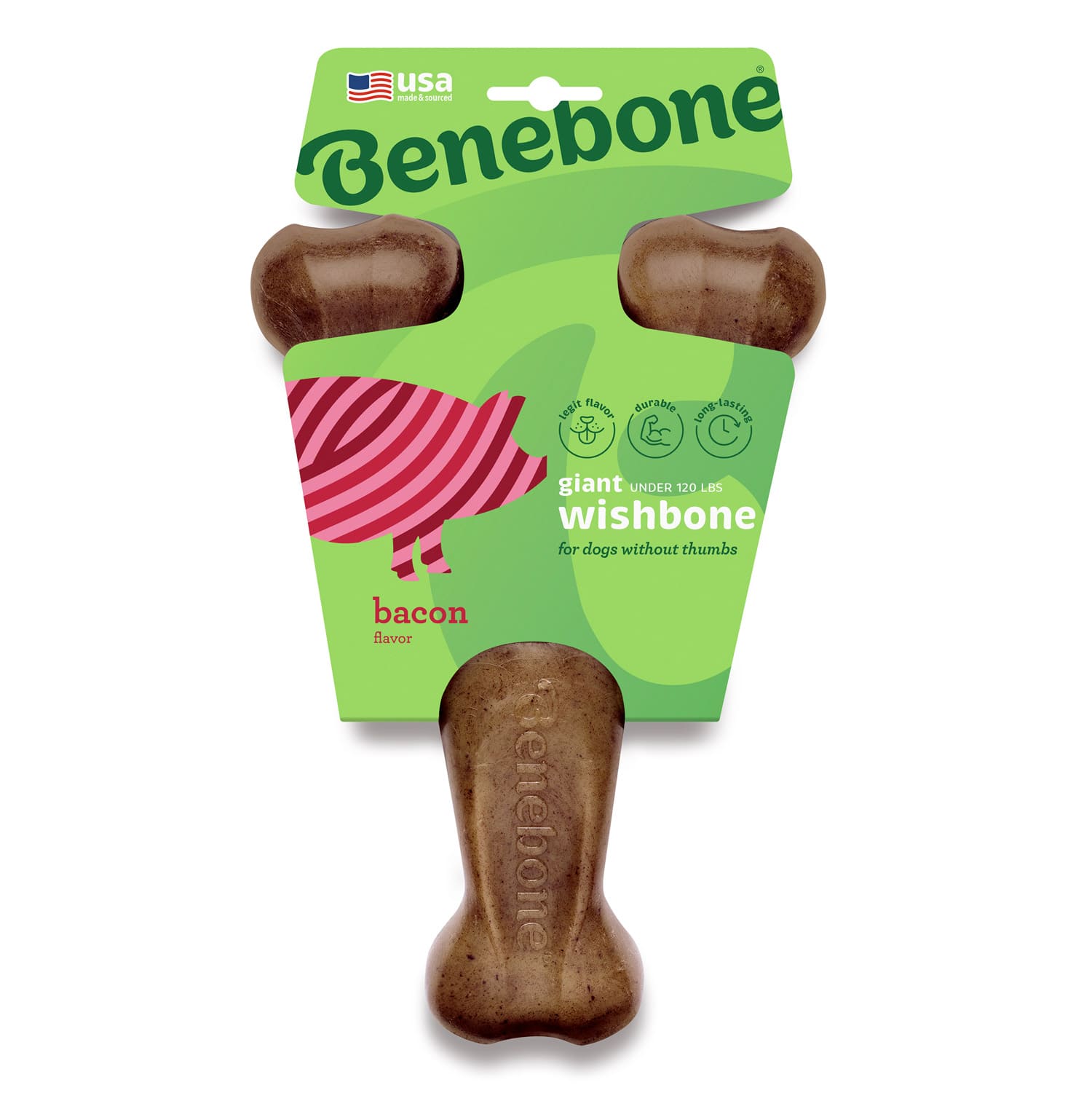Benebone Wishbone Dog Chew Toy - Bacon