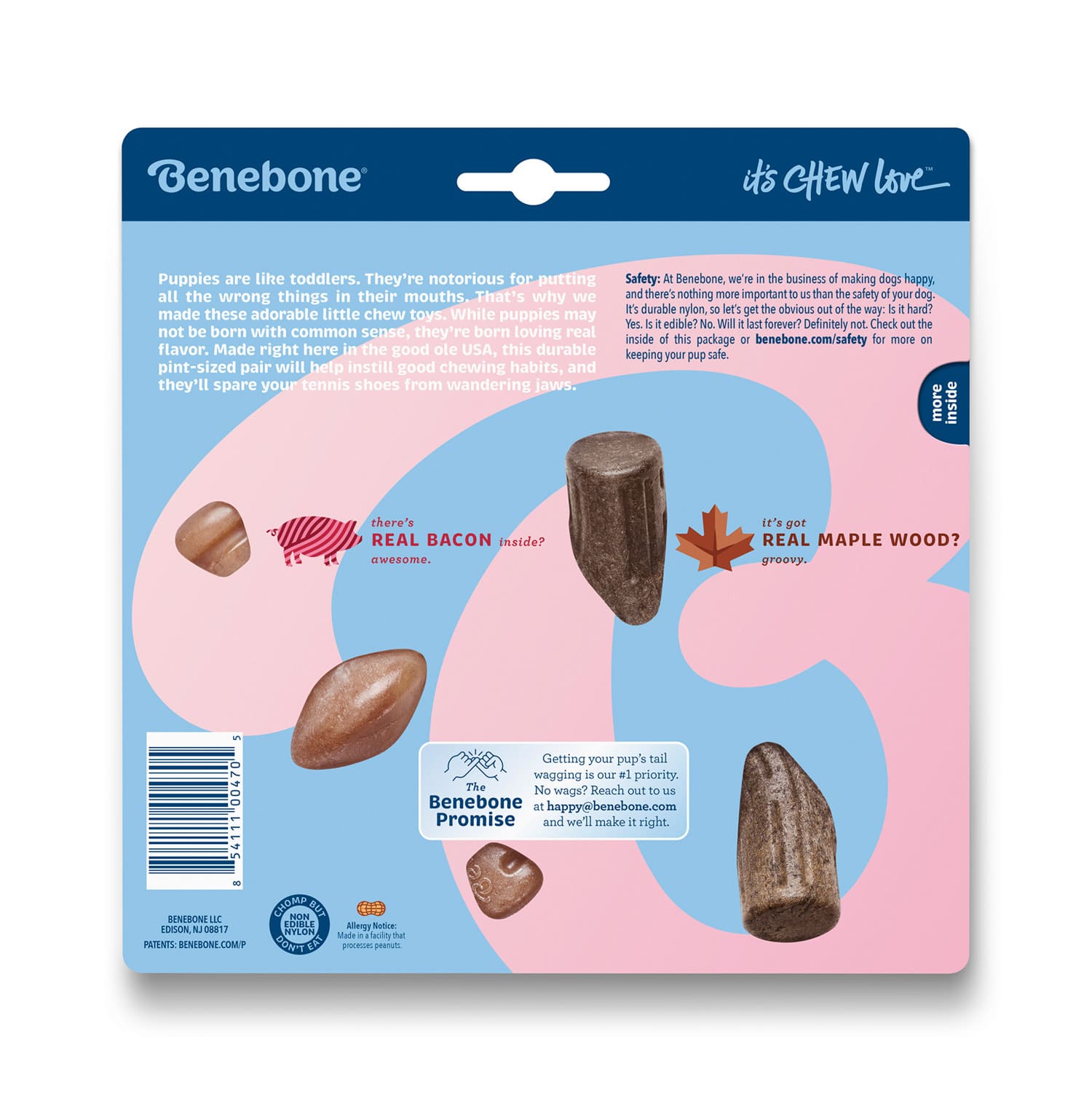 Benebone Puppy 2-Pack Maplestick/Zaggler (Tiny) - Bacon_thumbnail_1