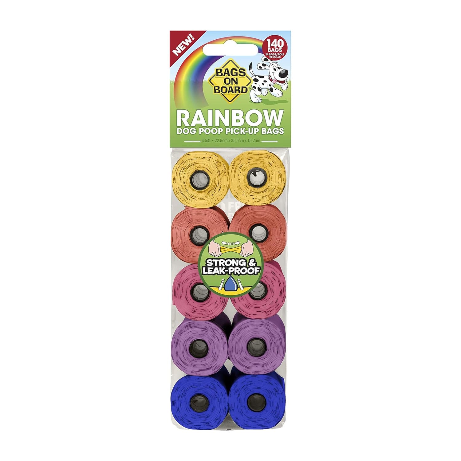 Bags On Board Rainbow Dog Poop Bags  - 140 Bags